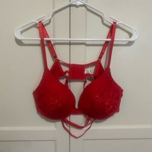 Elegant Red Lace Bra
